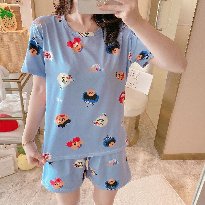 Đồ bộ nữ cotton thun cộc tay, đồ ngủ cộc tay dễ thương chất mát nhiều hoạ tiết đẹp | BigBuy360 - bigbuy360.vn