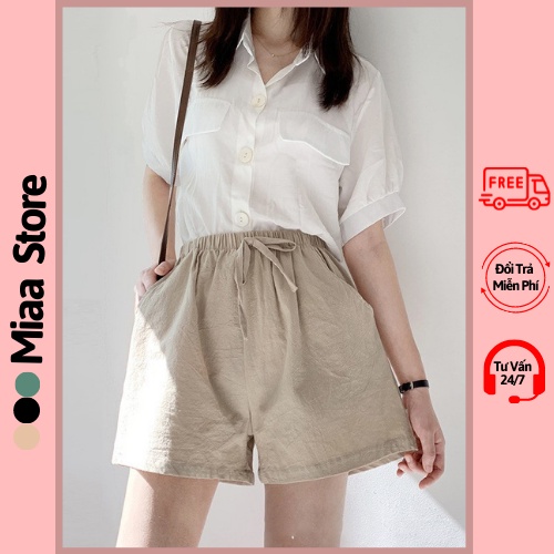 Quần Short đũi Nữ Ống Rộng dáng, Quần Đùi Sooc Nữ chất Đũi cá tính siêu đẹp nhiều màu