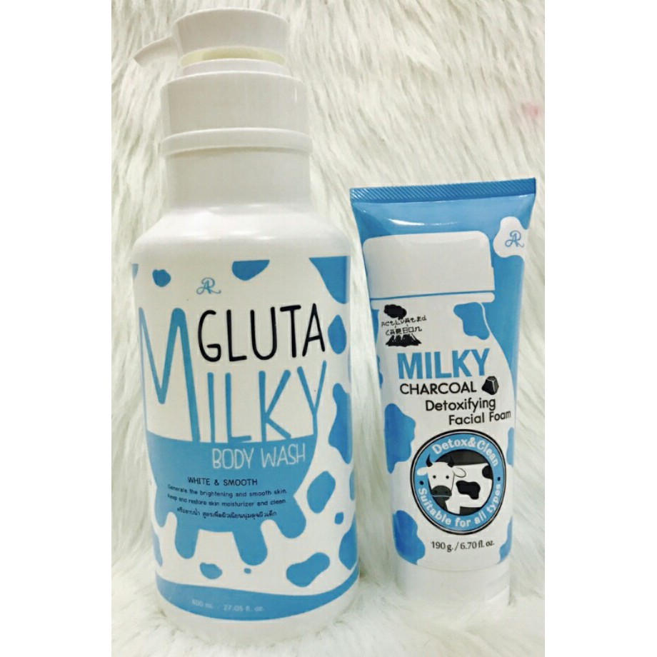 Sữa tắm trắng Gluta Milk 800ml tặng sữa rửa mặt 190g | BigBuy360 - bigbuy360.vn
