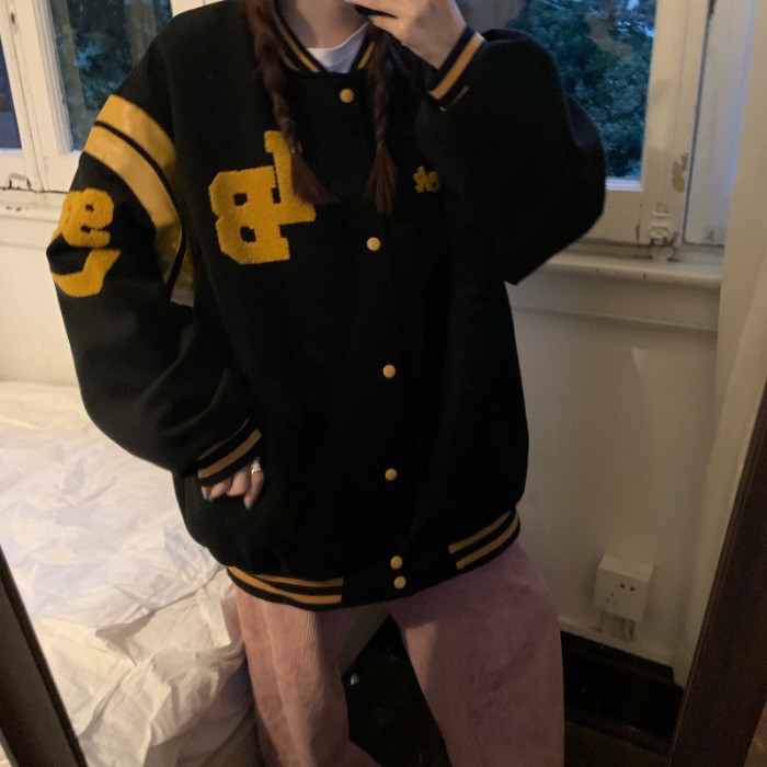 (K1) áo khoác bomber bóng chày thêu chữ size M đến 2xl(kèm video ảnh khách mặc size M L ) | BigBuy360 - bigbuy360.vn