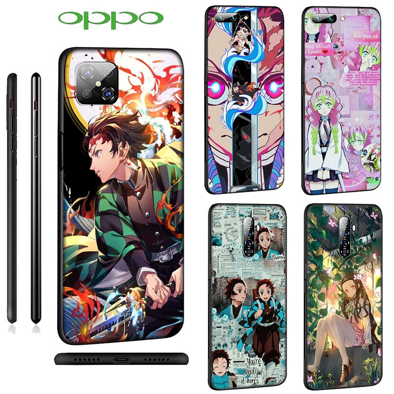 Ốp điện thoại silicone in hình anime Demon Slayer cho Realme C2 C3 C11 C12 C15 C17 C20 C21 5 5i 5s 8 8 Pro LU36