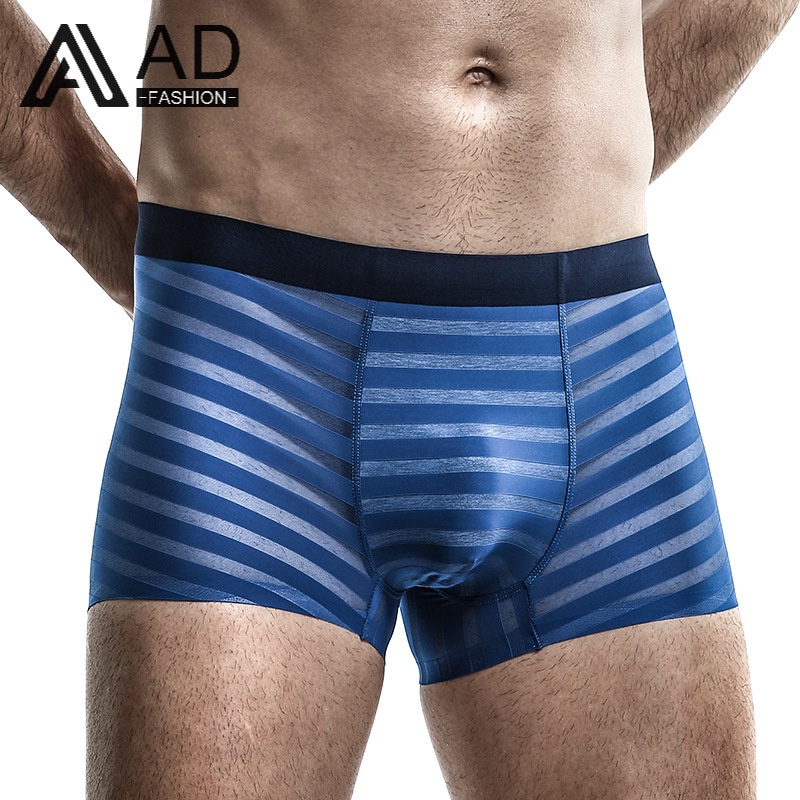 Quần Lót Boxer Vải Lụa Lạnh Không Đường May Thoáng Khí Thời Trang Mùa Hè Cho Nam B321