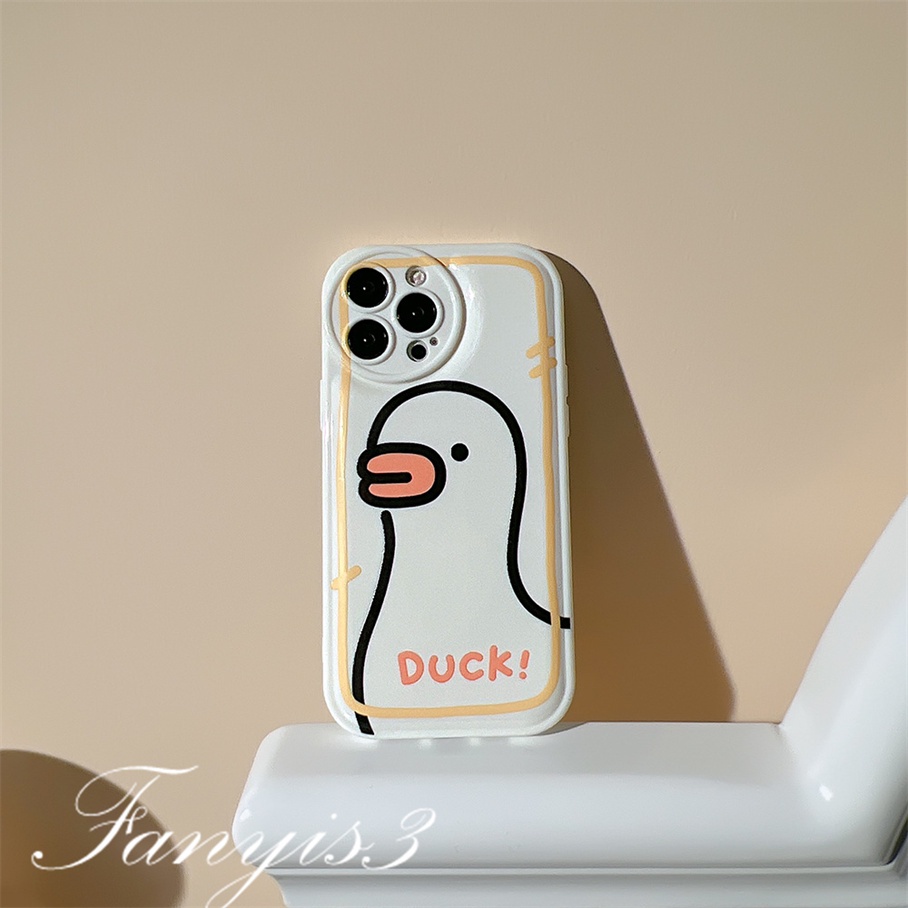 Ốp Điện Thoại Mềm Đệm Khí In Hình Vịt Dễ Thương Cho iPhone 14 13 12 11 Pro Max X XR Xs Max 8 7 6 6s Plus SE 2020