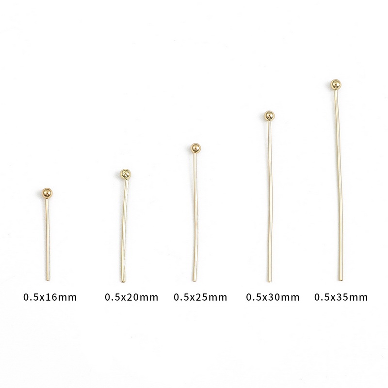 Kim đầu tròn bằng kim loại đồng mạ vàng 18k không chứa niken 16 / 20 / 25 / 30 / 35mm chuyên dụng làm trang sức