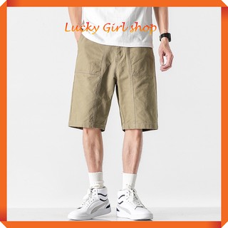 [KAKI SIZE 35/36] Quần Short Lửng Nam Kaki Lưng Bản Ngang Có Dây Rút Trong Size 35/36 - Hàng VNXK - Lucky Girl shop