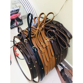 [Hình thật] Gương da bò (gương treo tường trang trí) D= 50cm