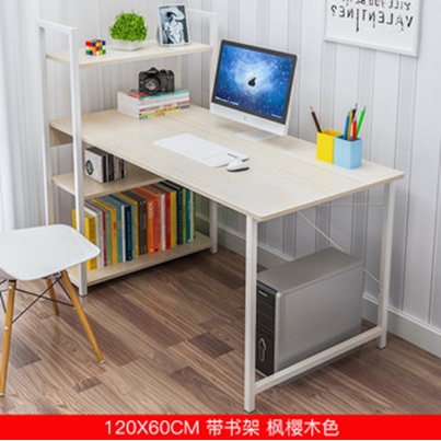 [Mã LIFE50KALL giảm 10% đơn 200K] Bàn làm việc kèm kệ sách khung sắt, bàn học phù hợp mọi đối tượng 120x60cm - HOM