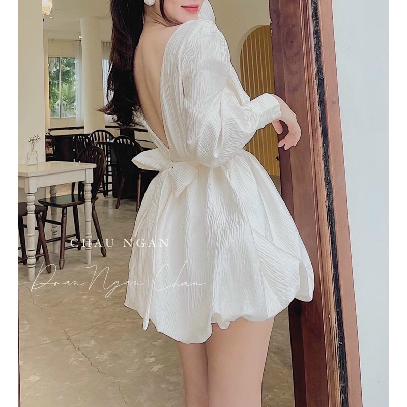 ĐẦM TRẮNG HỞ LƯNG BO EO (KÈM VIDEO HÌNH THẬT)