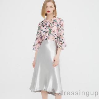 D❃♪Váy Midi lưng cao thời trang nữ