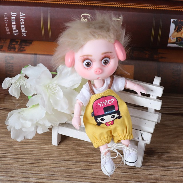 Dream Fairy 1/12 BJD No.2 DODO Pigies Doll with hair 14cm mini doll 26 joint body Cute children gift toy ob11