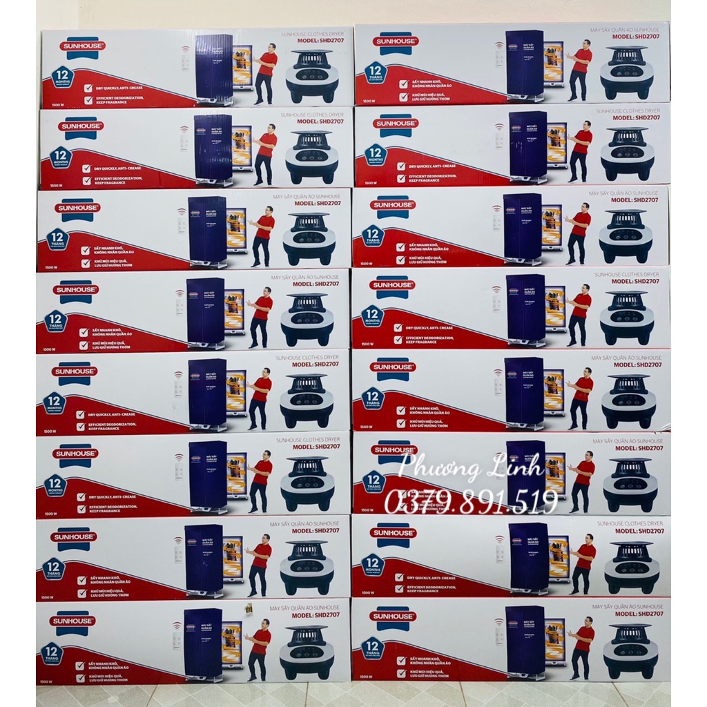 Tủ sấy quần áo SUNHOUSE SHD-2707 - Hàng chính hãng - Bảo hành 12 tháng