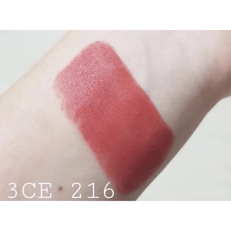 Son lì 3CE vỏ đen Lip Color Matte màu 216 Blushed