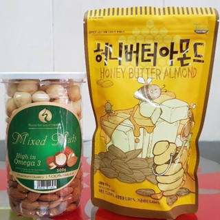 Combo hạt Mix Nuts 3 loại tách vỏ và Hạnh nhân Mật Ong