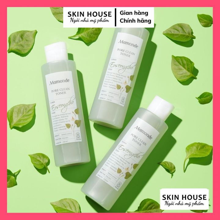 Nước hoa hồng Mamonde Pore Clean Toner Diếp Cá Bùn Non 250ml Dành Cho Da Mụn Nhạy Cảm