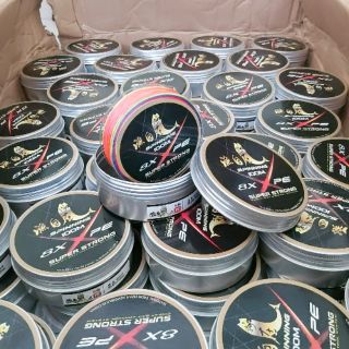 Dù pe hộp sắt x8 spinning 100m