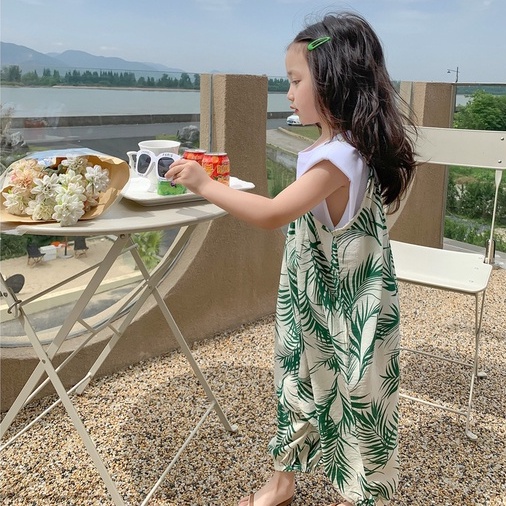 Bộ Áo Liền Quần Hai Dây Thời Trang Xuân Hè Cho Bé Gái