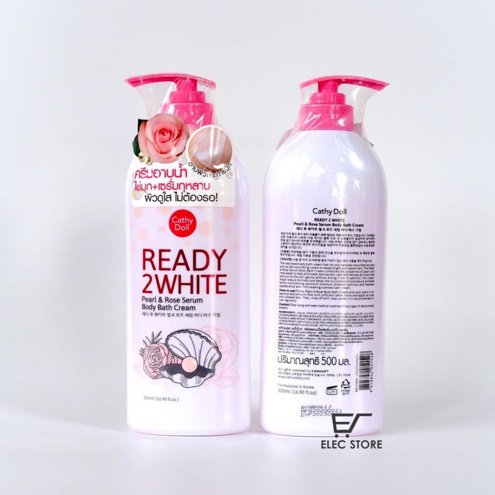 Sữa tắm trắng da tinh chất ngọc trai hoa hồng Ready 2 White Cathy doll 500ml Thái Lan