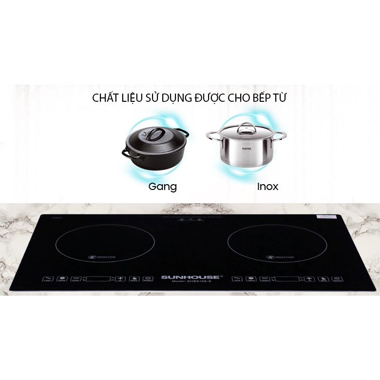 Bếp đôi điện từ Sunhouse SHB9108S