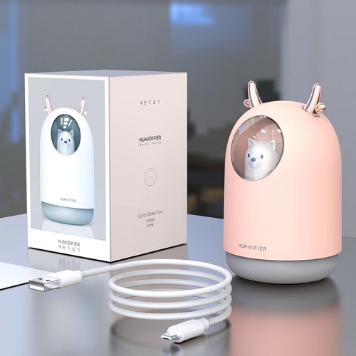 [ 𝑯𝑨̀𝑵𝑮 𝑪𝑨𝑶 𝑪𝑨̂́𝑷 ] Máy xông tinh dầu Mini   hình gấu HUMIDIFIER dễ thương tự động ngắt khi hết nước