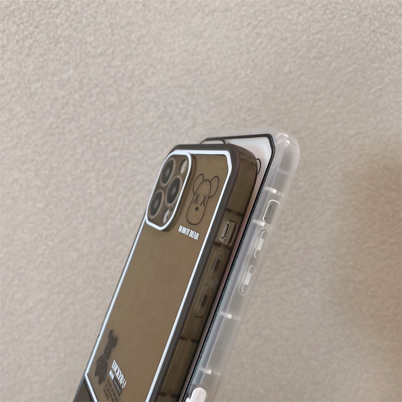 Bao Da Điện Thoại Nắp Lật Kèm Giá Đỡ Hình Gấu Cho iPhone 12 13 11 PRO MAX XR 11 12 PRO X XS MAX