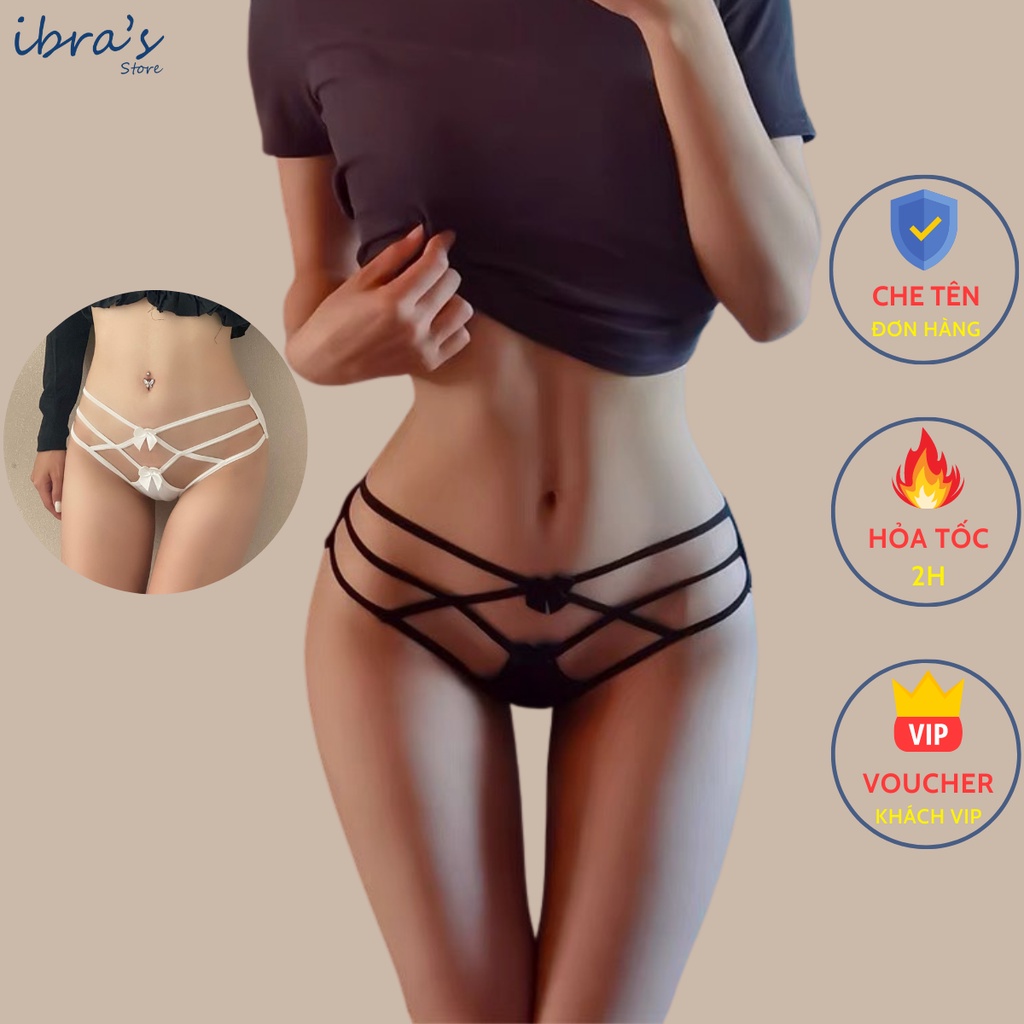 Quần Lót Sexy iBRA Quần Lót Nữ Lưới Xuyên Thấu Gợi Cảm phối nơ thiết kế dây chéo hông kiểu Mới i94