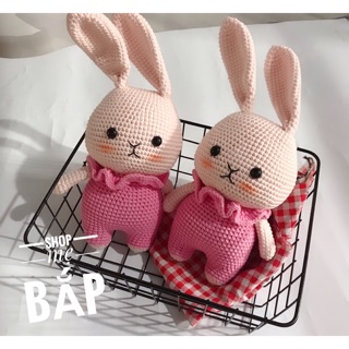 Hàng đặt Thỏ Hồng cute Thú bông len handmade đồ chơi cho bé , Chart móc thú