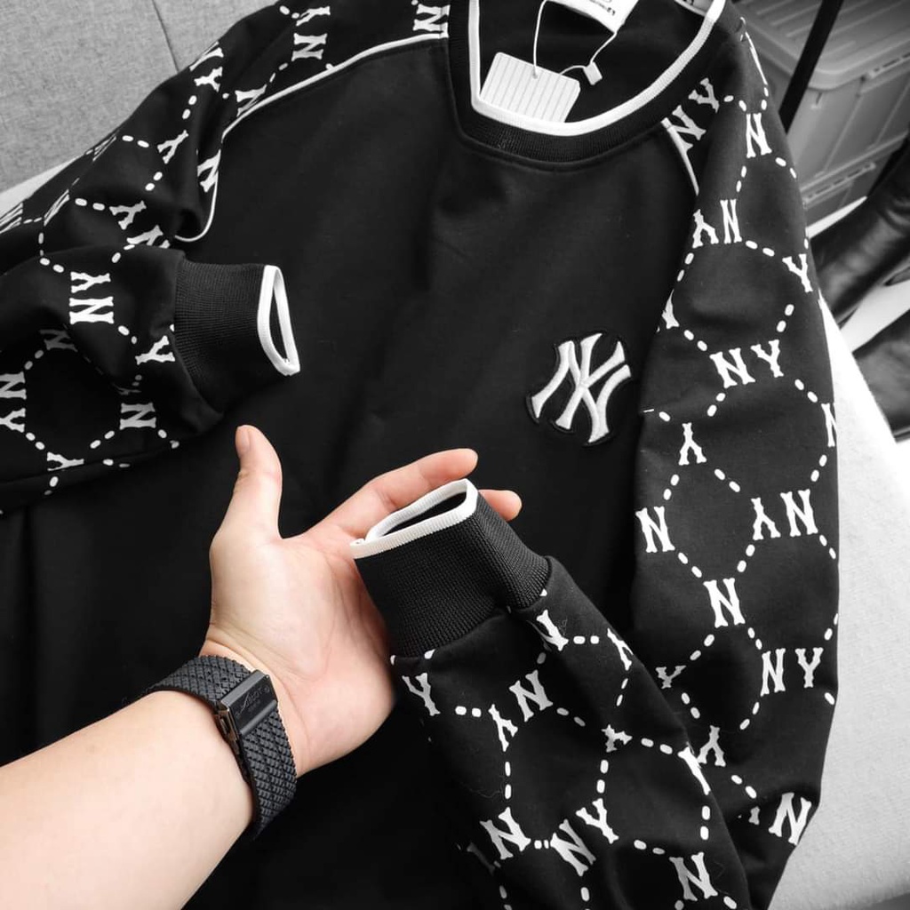 Áo sweater thun nỉ dài tay unisex NY đen trắng, logo thêu vải cao cấp cho nam,nữ hàng hiệu đi chơi TPT Shop 2021ML04 | BigBuy360 - bigbuy360.vn