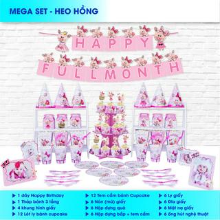 Set trang trí đầy tháng con HEO ( HAPPYFULLMONTH)