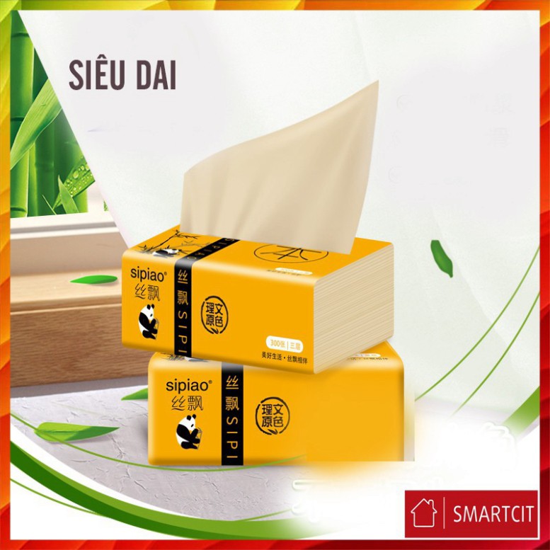 Giấy ăn gấu trúc  thùng 30 gói được làm từ bột tre tự nhiên không chưa trất tẩy trắng