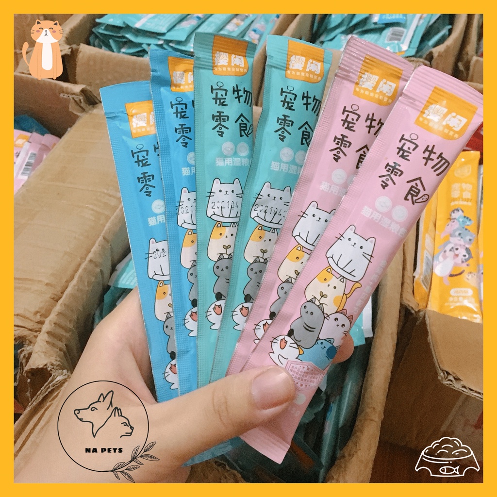 SÚP THƯỞNG CHO MÈO Shizuka - Soup dinh dưỡng cho mèo - thanh 15gr-3 vị