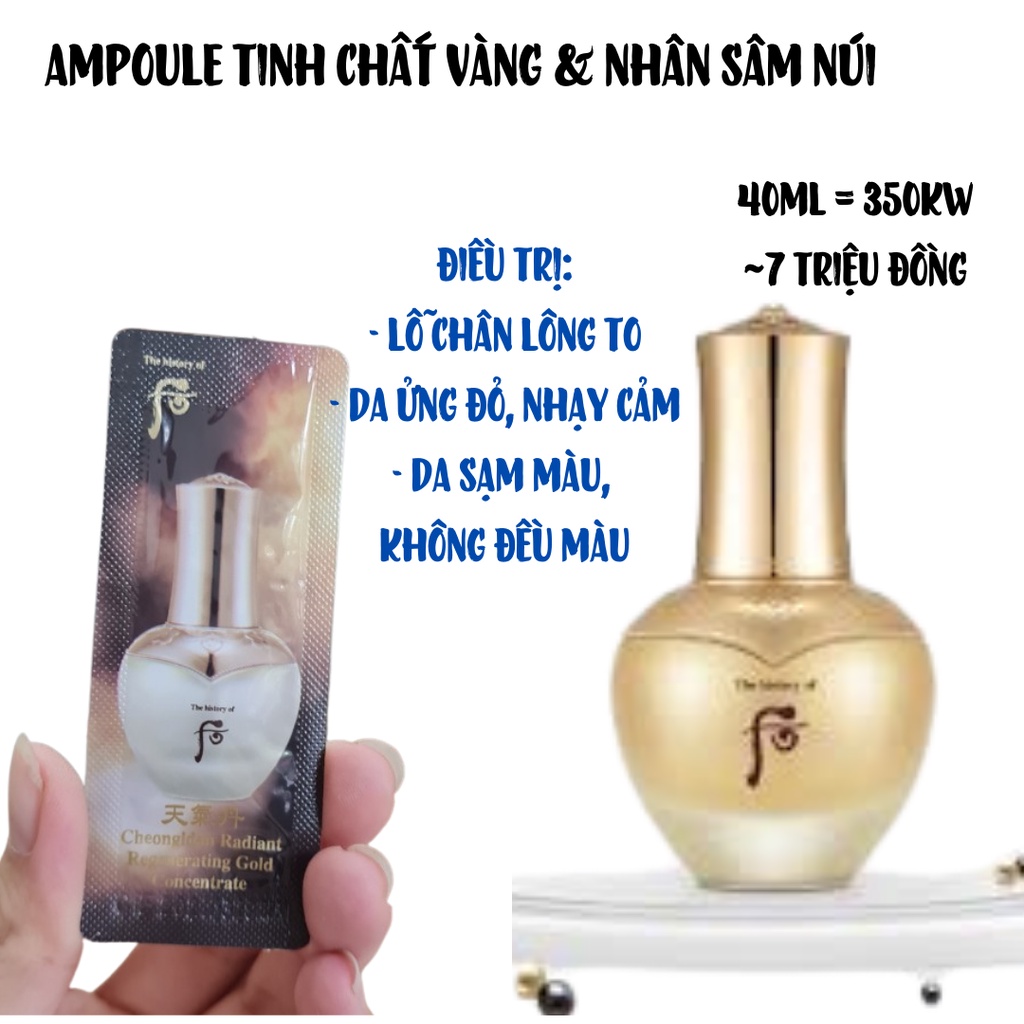 Tinh chất vàng nhân sâm núi Whoo - Whoo Hwahyun Gold Ampoule 1ml