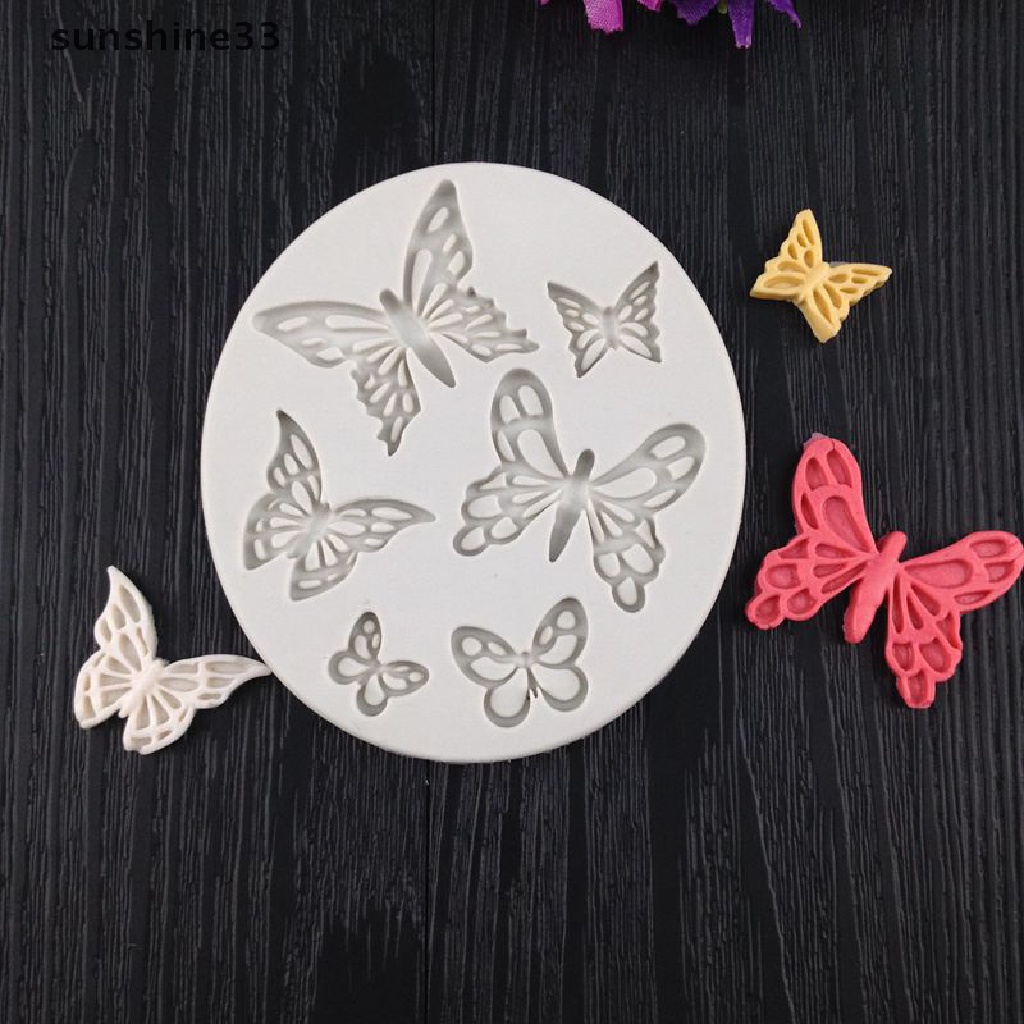 SU Butterfly Fondant Silicone Mold Sugarcraft Wedding Cake Decorating Tools n
