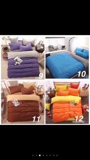 Bộ chăn ga gối poly phối màu cao cấp(chat chọn mẫu)