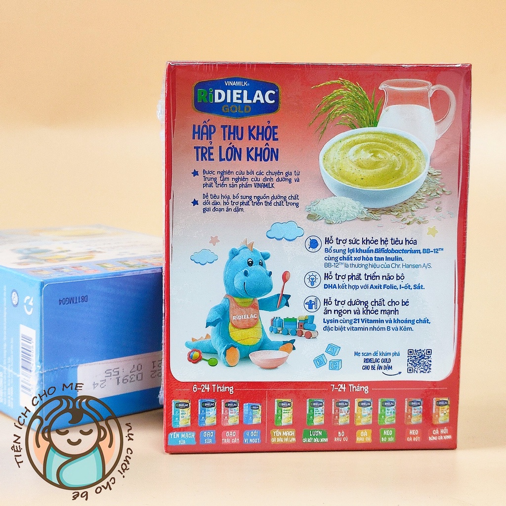 Bột ăn dặm cho bé RIDIELAC Vinamilk vị ngọt/ mặn rau củ bò heo gà full vị hộp giấy 200g ăn dặm