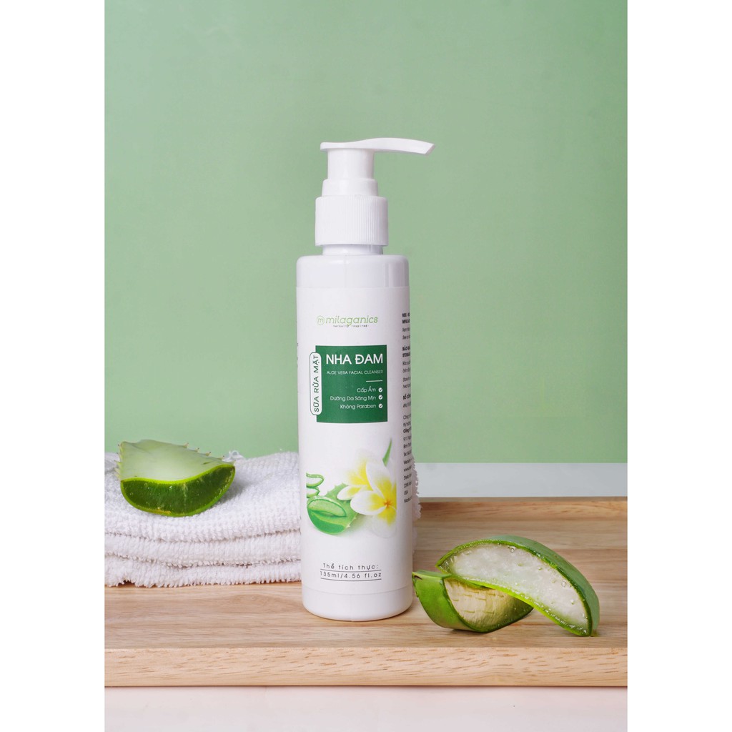 Sữa Rửa Mặt Lô Hội Dưỡng Ẩm, Làm Sạch Dịu Nhẹ Từ Nha Đam MILAGANICS 135ml (Chai) | BigBuy360 - bigbuy360.vn