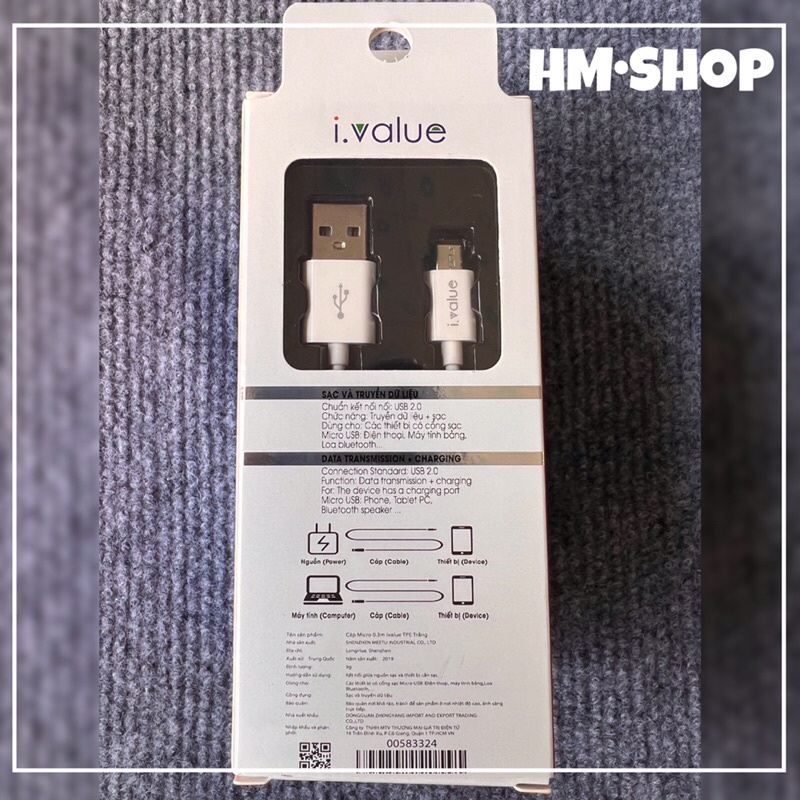 Dây sạc,cáp sạc nhanh i.value,cho các chân samsung,xiaomi,oppo... Chính Hãng 100%