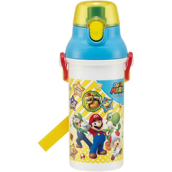 Bình nước cho bé- nhựa có dây đeo, chống khuẩn + AG, hãng Skater-480ml-made in Japan-mẫu cho bé trai