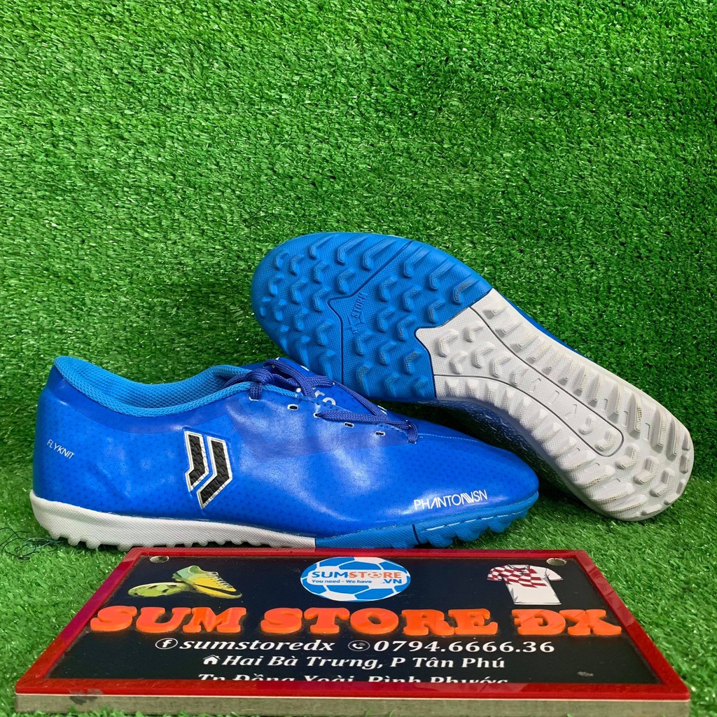 Giày Đá Bóng Thể Thao TB Pro Phanton Xanh Dương- Giày Đá Banh Đẹp và Bền- Đã Khâu Mũi_ Tặng Vớ