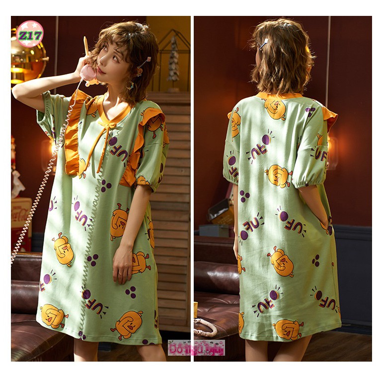 Váy ngủ Dài tay Thun cotton Z1 | BigBuy360 - bigbuy360.vn
