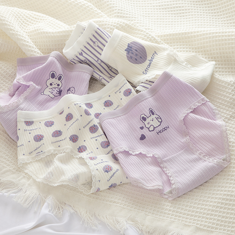 Quần Lót Levao Cotton Lưng Vừa In Nhiều Mẫu Tùy Chọn Đáng Yêu Cho Nữ