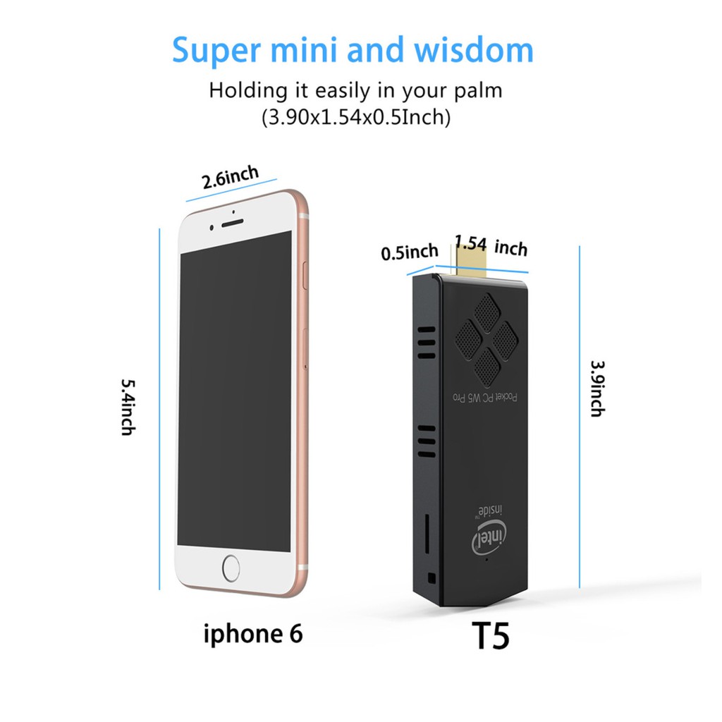 Máy tính Intel Pocket PC mini compute stick windows 10 64bit, Ram 2GB,CPU Z3735F 💻🖥 | BigBuy360 - bigbuy360.vn