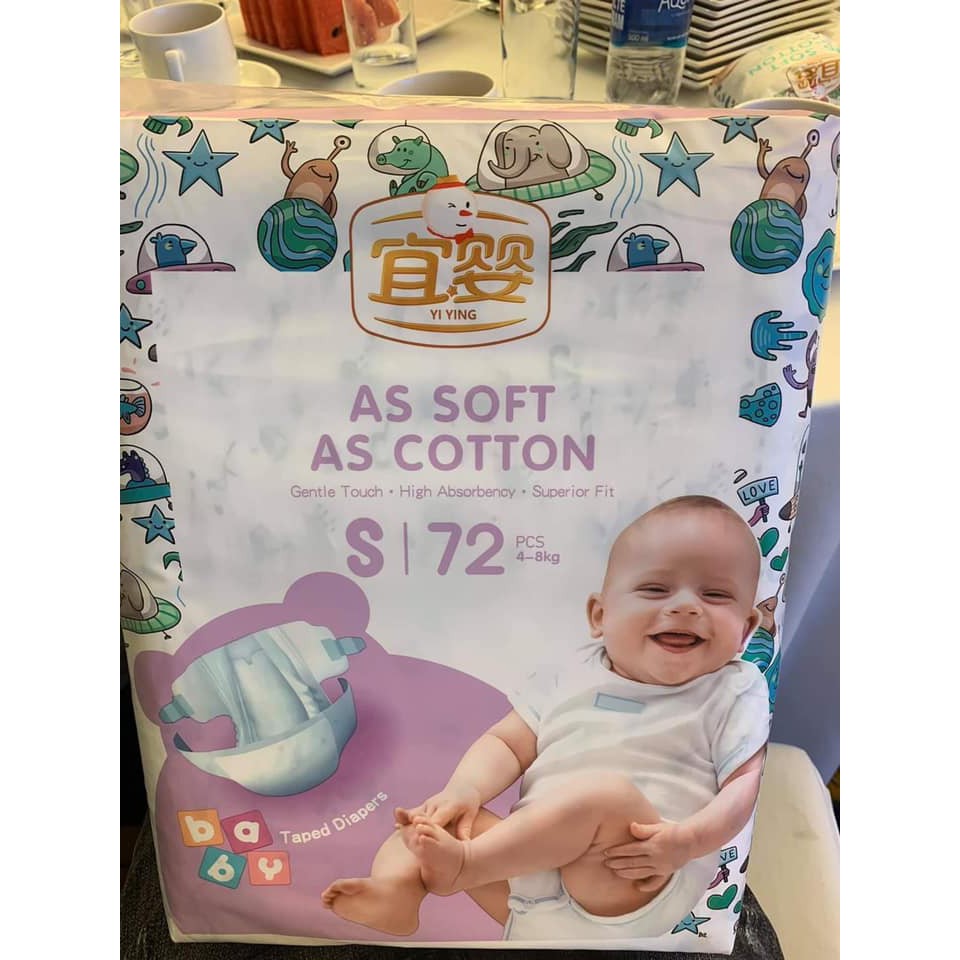 Bỉm dán/quần Yiying baby/Yiying tên lửa NB26/S72/M60/L52/XL44/XXL40/XXXL36