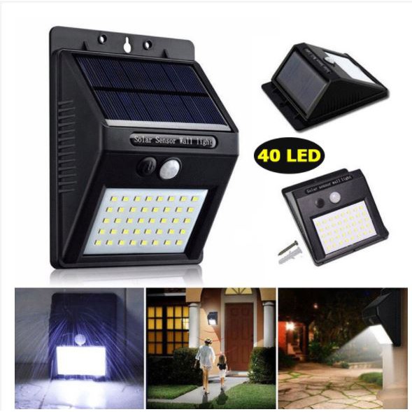 Đèn năng lượng mặt trời solar 40 led siêu sáng cảm biến ánh sáng và chuyển động