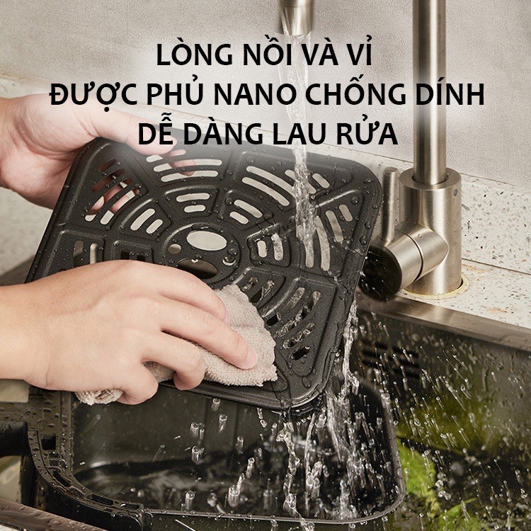 Nồi chiên không dầu 8 Lít Cảm Ứng - Núm Vặn Cơ - Công Suất Lớn Đa Chức Năng - Món ngon tốt cho sức khỏe