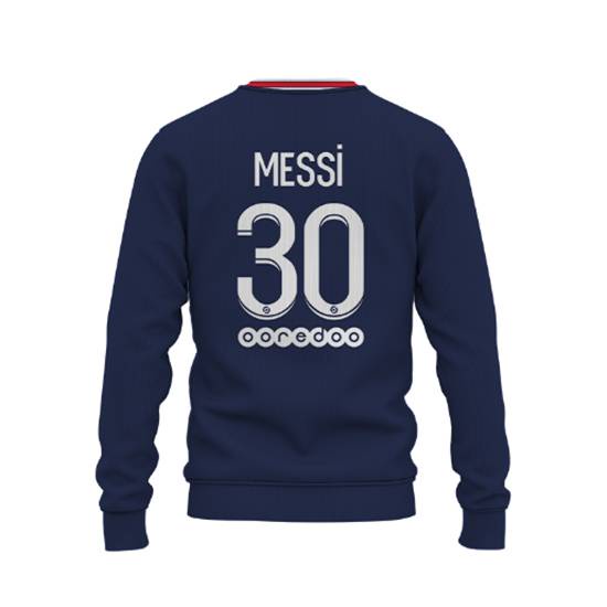 Sy1 Áo Sweater Thể Thao Tay Dài Dáng Rộng In Hình Messi Paris Saint-Germain F.C Cho Nam Nữ