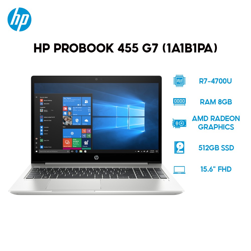 Laptop HP ProBook 455 G7 1A1B1PA R7-4700U | 8GB | 512GB | 15.6'' FHD | Win 10