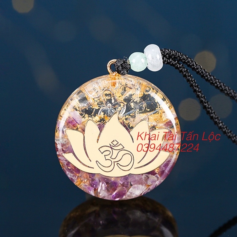 Mặt dây chuyền hoa sen vàng chiêu tài , bình an cho mệnh Kim