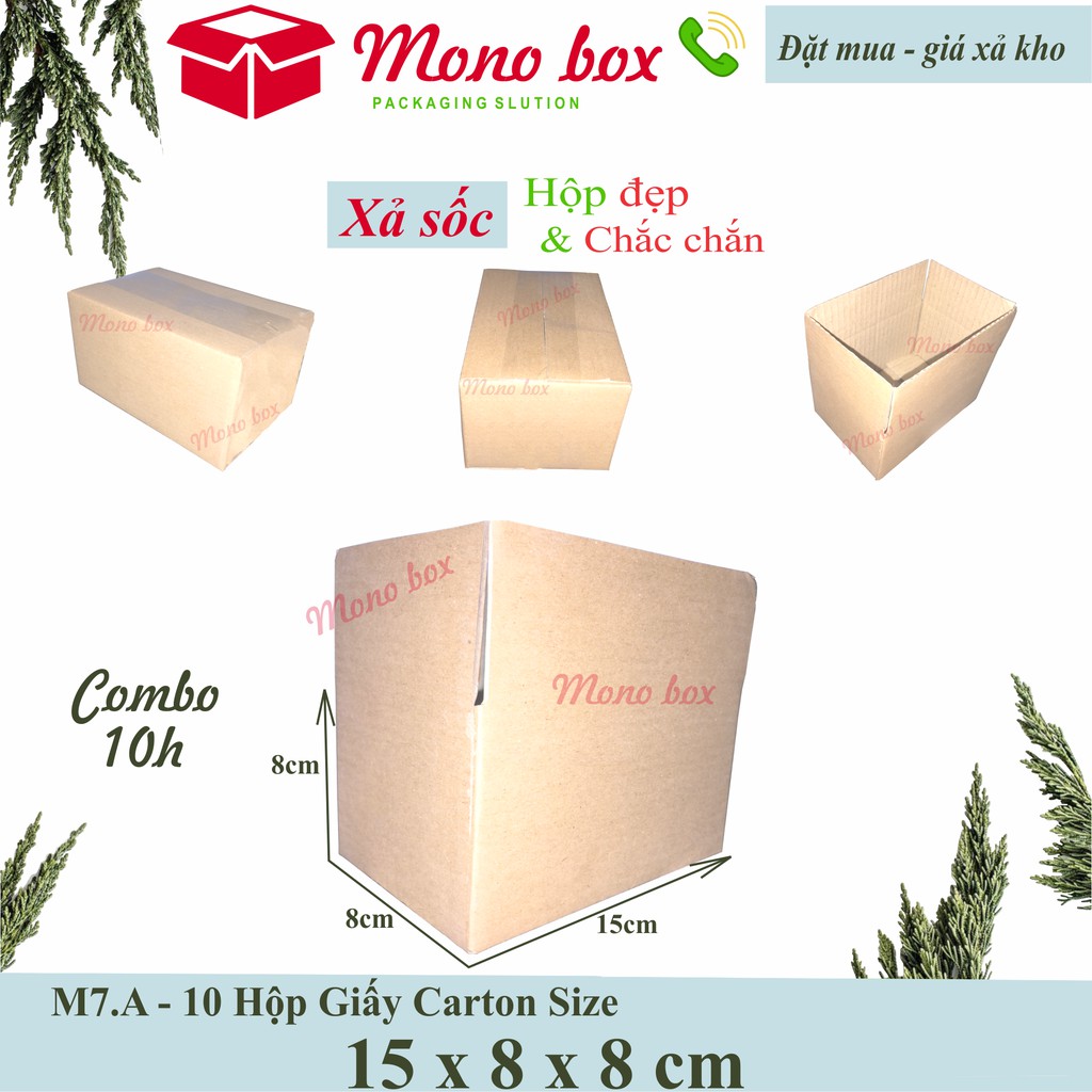 Bộ 10 thùng hộp giấy carton 15x8x8