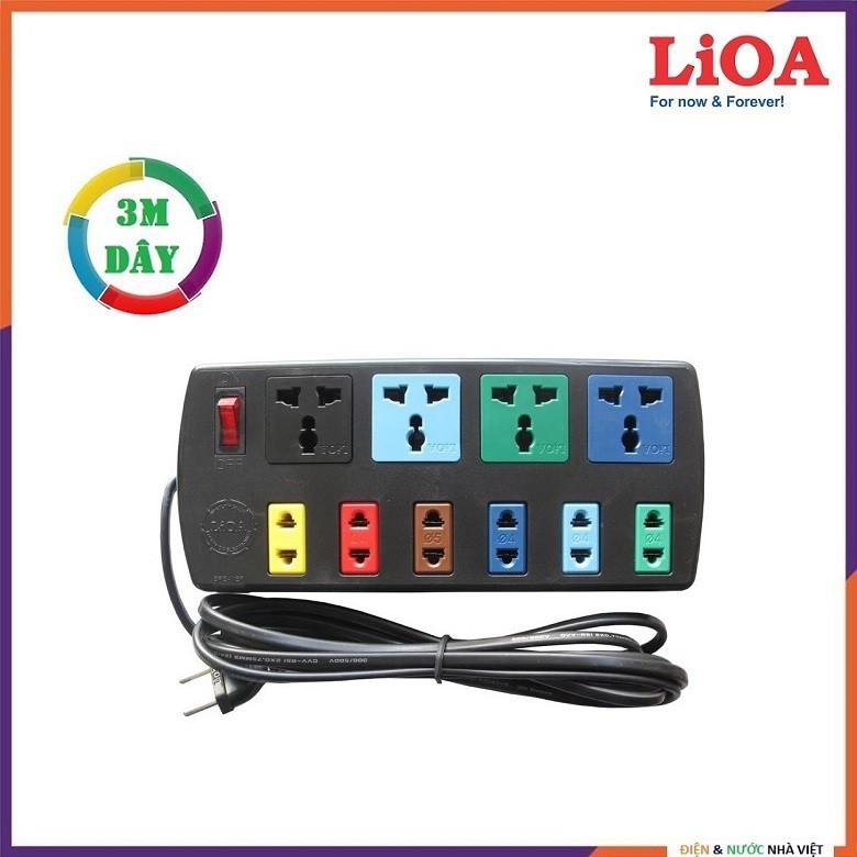 Ổ CẮM LIOA 4D6S32 & 4D6S52 ĐA NĂNG ( 3m & 5m DÂY ) - MAX 10A 2200W