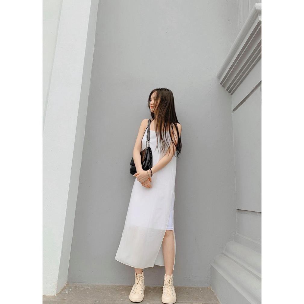 🌸 Váy 2 dây dáng suông mặc đi biển màu TRẮNG | ĐEN Ulzzang HOT 🌸 ྇ ་